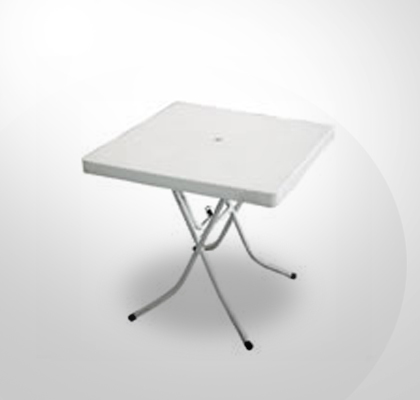 0.75m Square White Outdoor Table