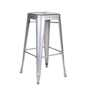 Tall Tolix Stool - Silver