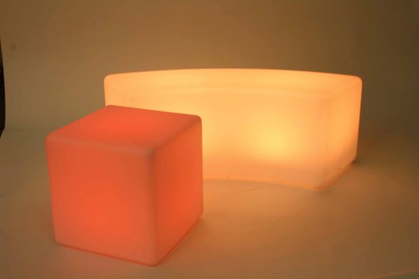 Curved Glow Bench - colour changing