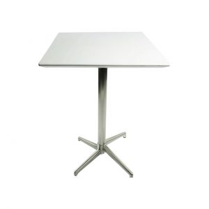 Tall Square Bar Table - White